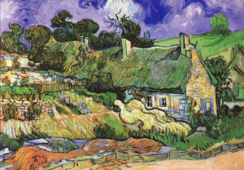 Vincent Van Gogh Thatched Cottages at Cordeville